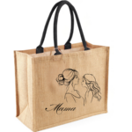 Jutetasche – Mama und Tochter – Bild 3