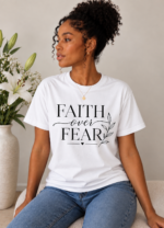 Inspirierendes T-Shirt- Faith over Fear – Bild 2