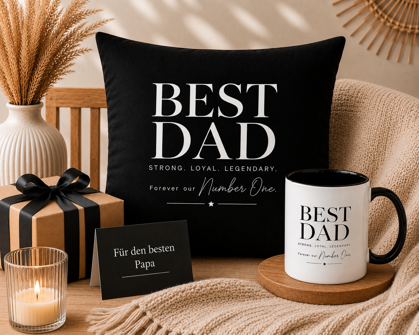 Best dad kissen und tasse set Liebevolles Geschenkset- Best Dad – Bild 1