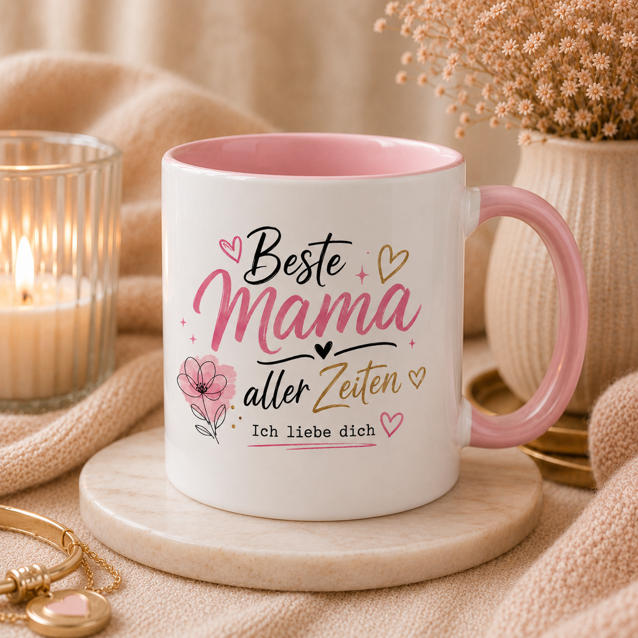 Beste Mama rosa tasse Liebevolle Tasse- Beste Mama aller Zeiten – Bild 1