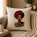 Inspirierendes Kissen- Just Blessed
