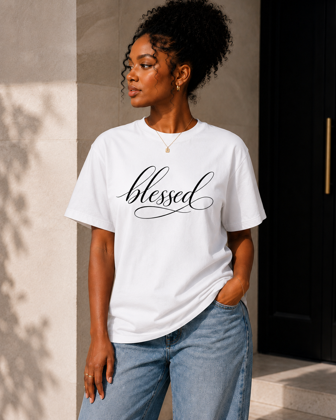 Blessed thsirt white Inspirierendes T-Shirt - Blessed – Bild 1