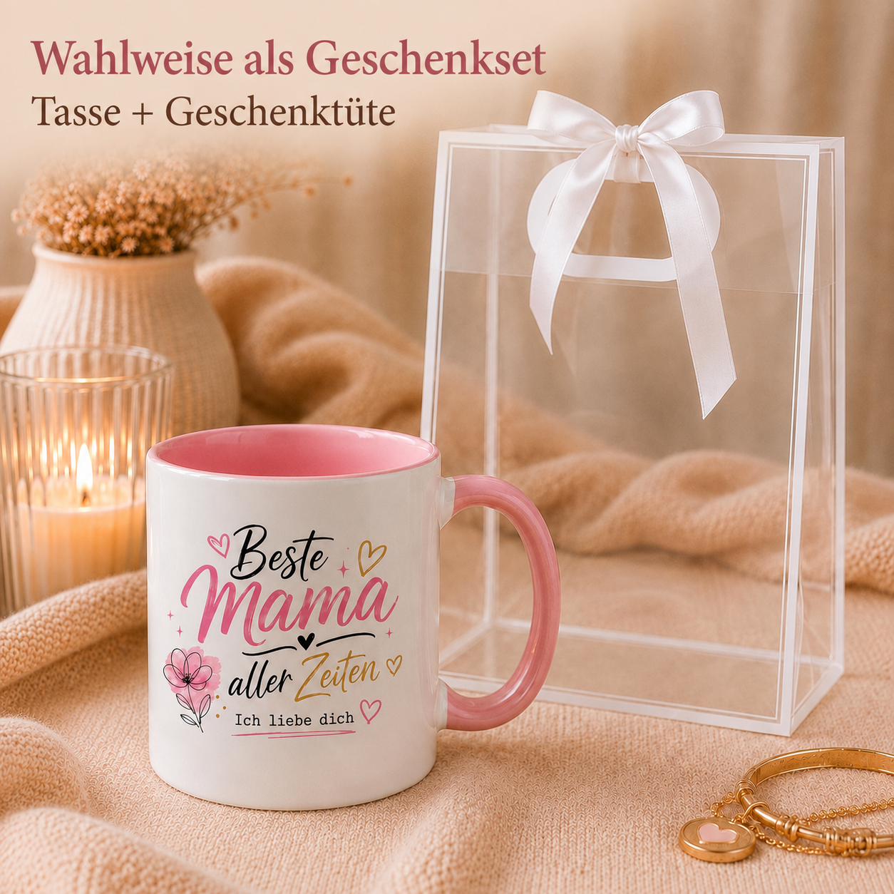 Geschenkset beste mama Tasse mit tüte Liebevolles Geschenkset- Beste Mama aller Zeiten – Bild 1