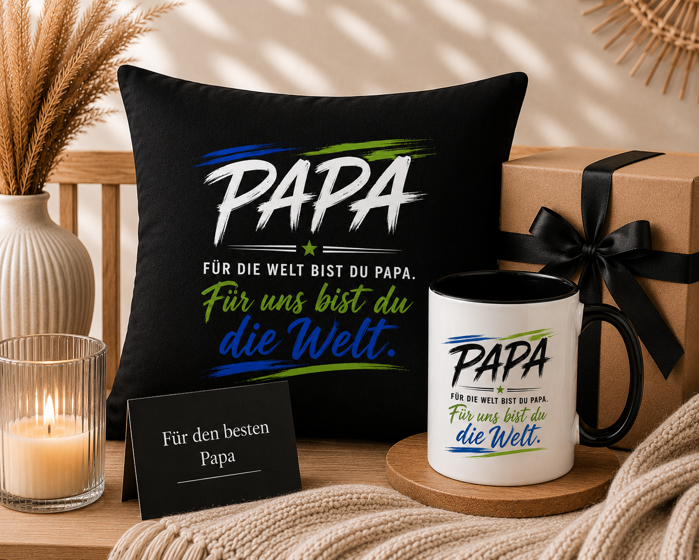 Papa kissen und tasse set Liebevolles Geschenkset- Für Papa – Bild 1