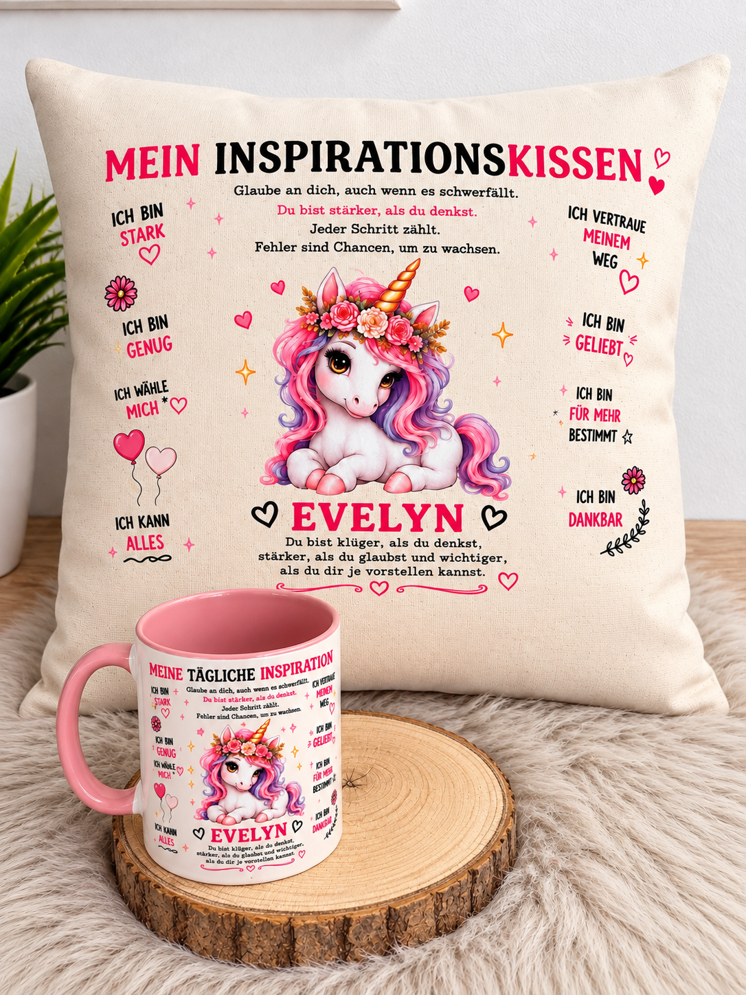 e5b39c0c-0efc-4649-b32f-84a88bff2af0 Inspirierendes Geschenkset –Meine Inspiration Einhorn- Personalisierbar – Bild 1