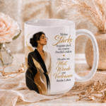 Inspirationstasse- Meine Stärke- Dunkle Haare