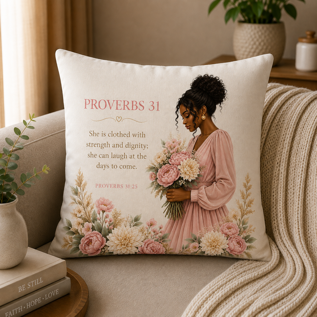 proverbs 31 Woman kissen Inspirierendes Kissen- Proverbs 31 Woman – Bild 1