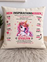 Inspirierendes Kissen–Mein Inspirationskissen Einhorn- Personalisierbar